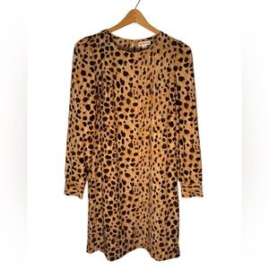 Merona Leopard Print Long Sleeve Dress